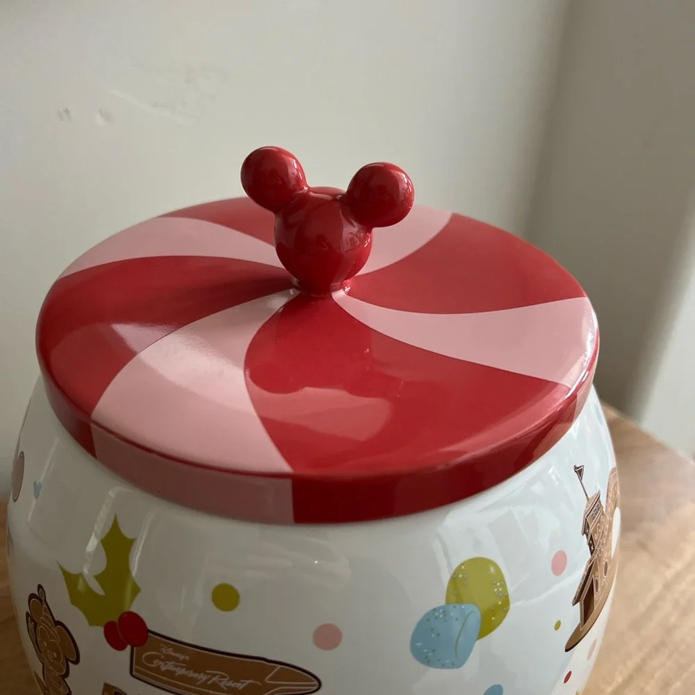 Disney Parks 2024 Christmas Holiday Mickey Resort Gingerbread Display Cookie Jar